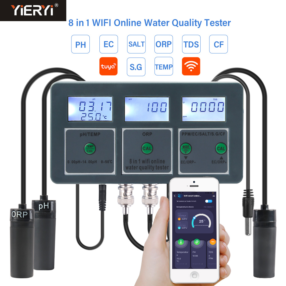 WiFi Tuya Thông Minh PH Meter  - đánh giá và giá Ph Meter Digital Water Tester